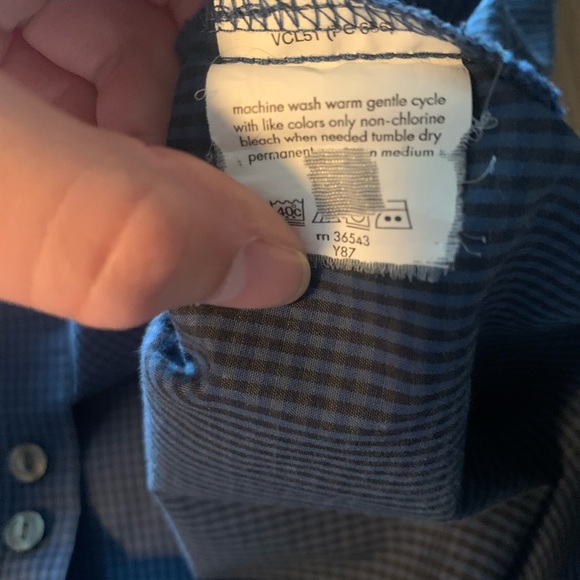 Blue Plaid Button Down Dress Shirt - Picture 5 of 8